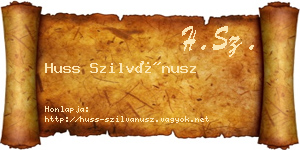 Huss Szilvánusz névjegykártya